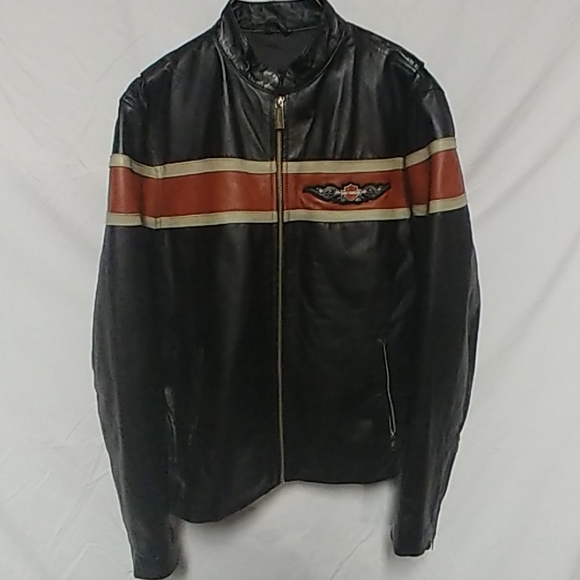 Wilson Leather Black Jacket with Harley Davidson P